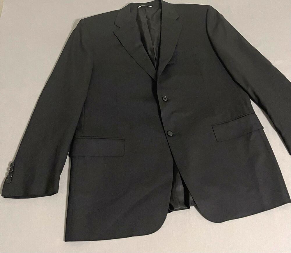 Canali Mens 40R Black Travel Water Resistant Blazer Sport Coat Italy